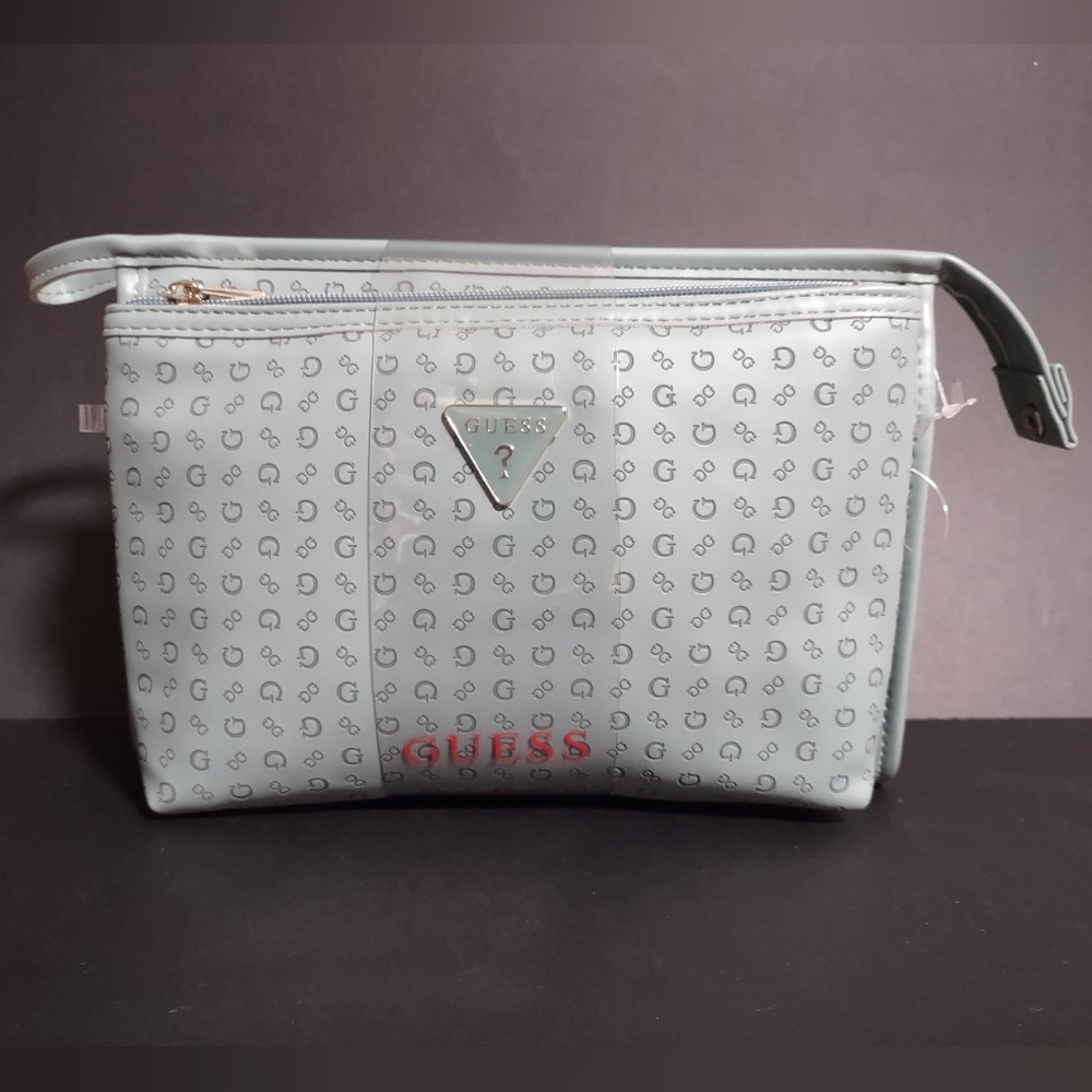 Guess Gray Cosmetic Bag And Toiletries Bag New
